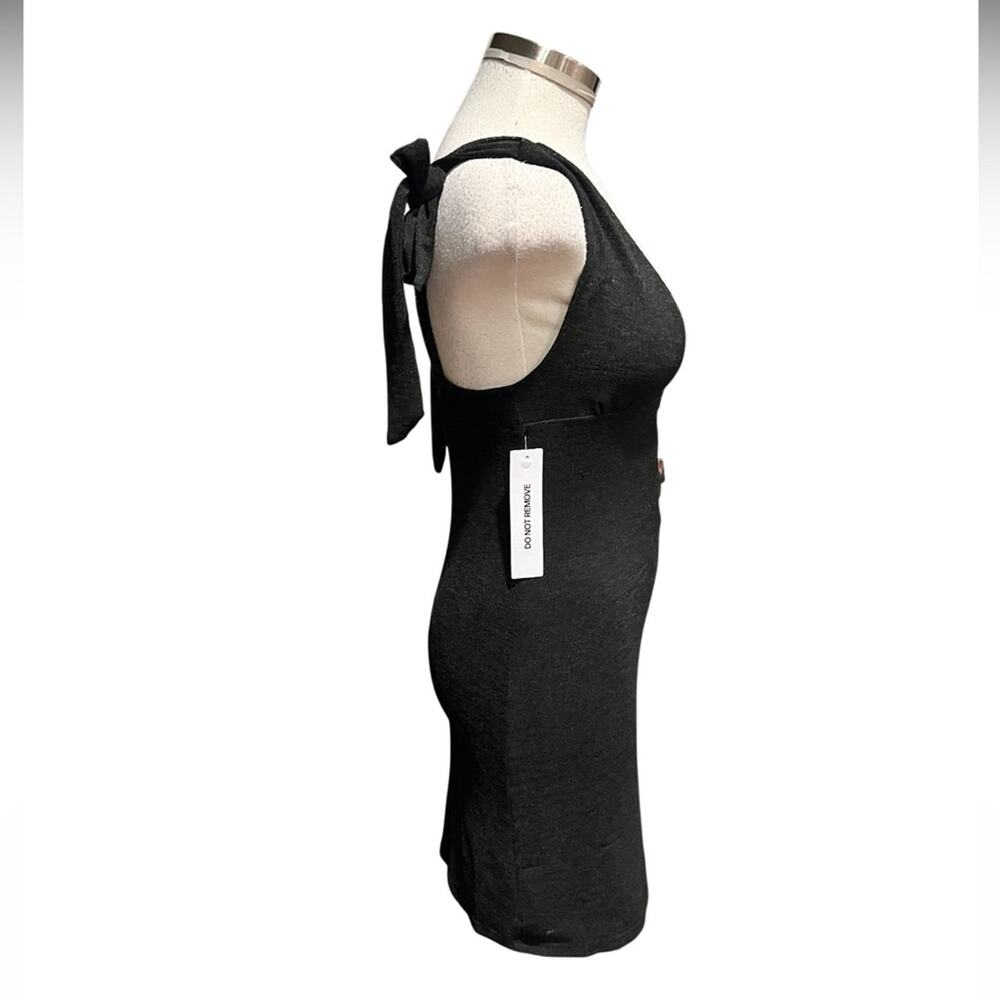 Princess Polly plunge neck ring detail mini dress in black Size 2 NWT - Picture 7 of 11